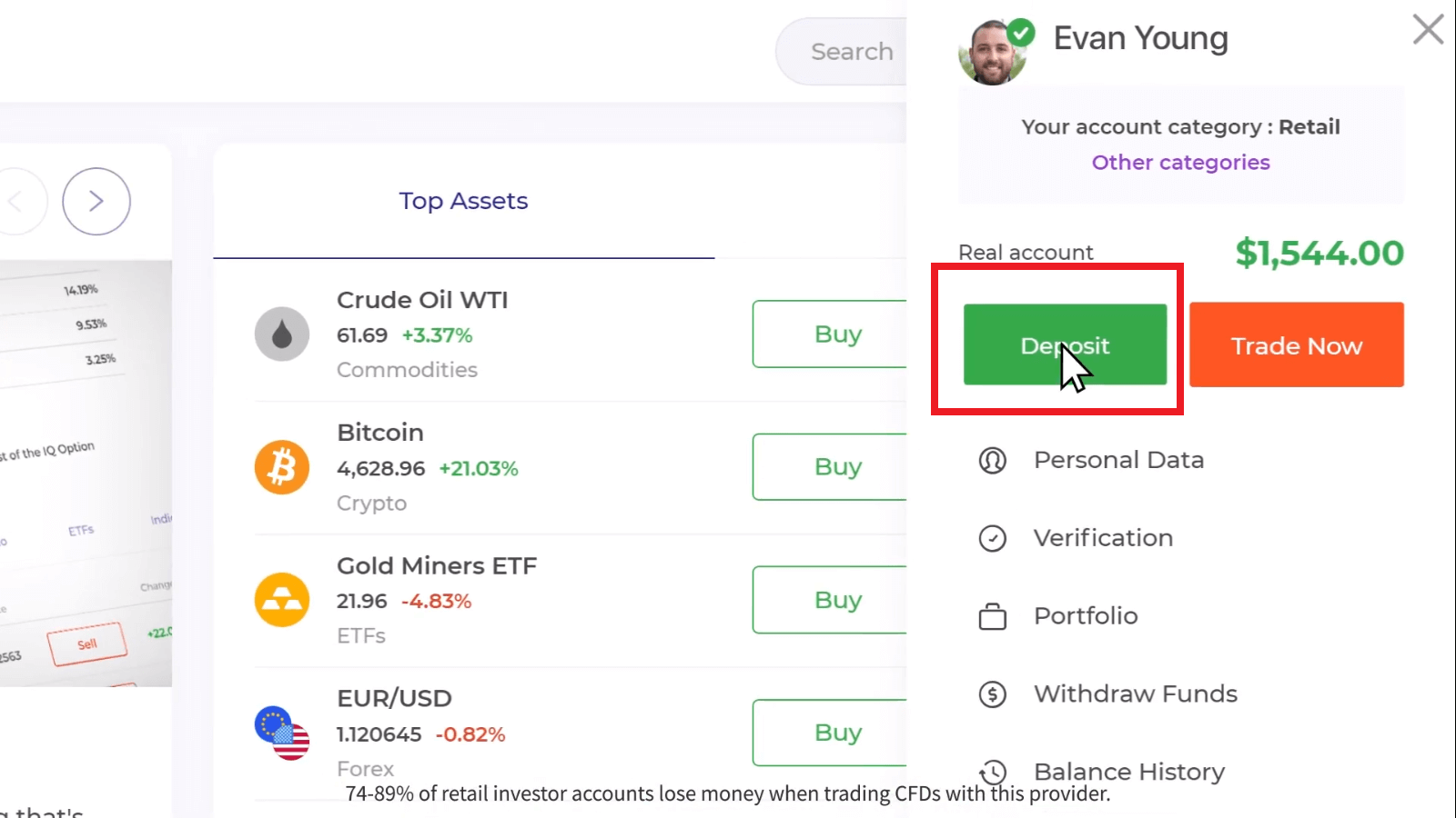 IQ Option मा CFD उपकरणहरू (फोरेक्स, क्रिप्टो, स्टकहरू) कसरी जम्मा गर्ने र व्यापार गर्ने IQ Option मा CFD उपकरणहरू (फोरेक्स, क्रिप्टो, स्टकहरू) कसरी जम्मा गर्ने र व्यापार गर्ने