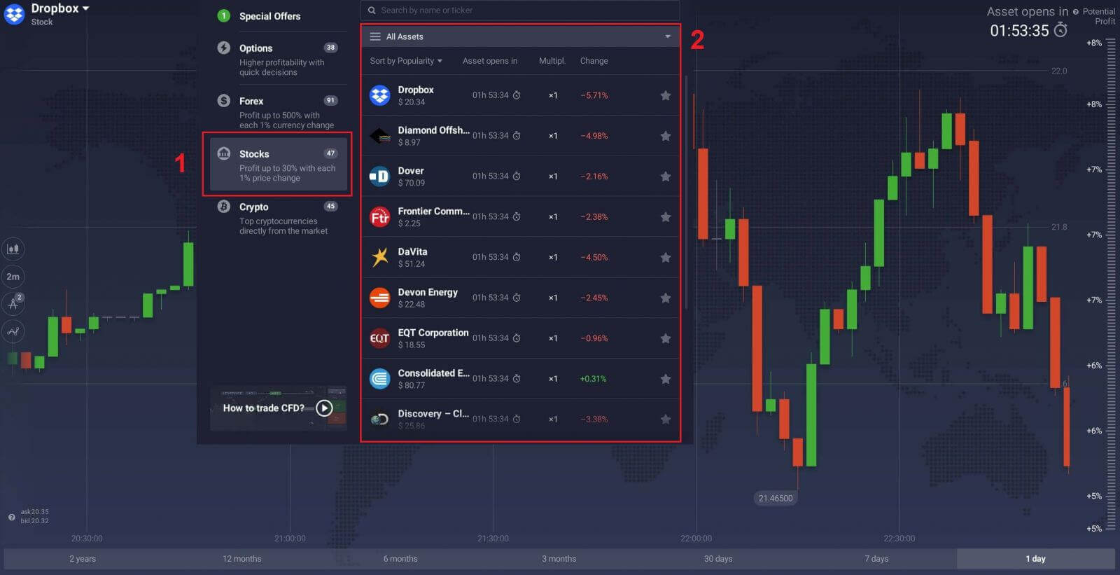 IQ Option: Deposit uye Trade CFDs (Forex, Crypto, Stocks)