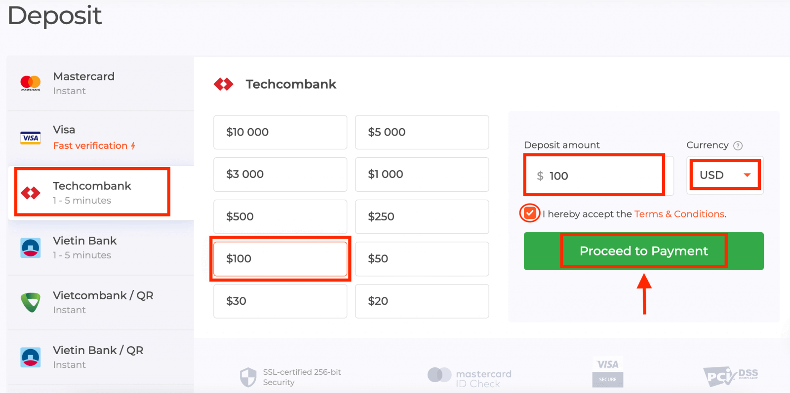 Polog in dvig IQ Option: metode, omejitve in obdelava