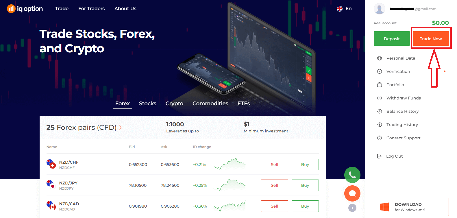IQ Option Odprite račun in se prijavite: Nastavitev računa in dostop